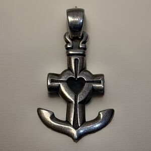 Retired James Avery Anchor Cross Heart Faith Hope Love Symbols  Pendant